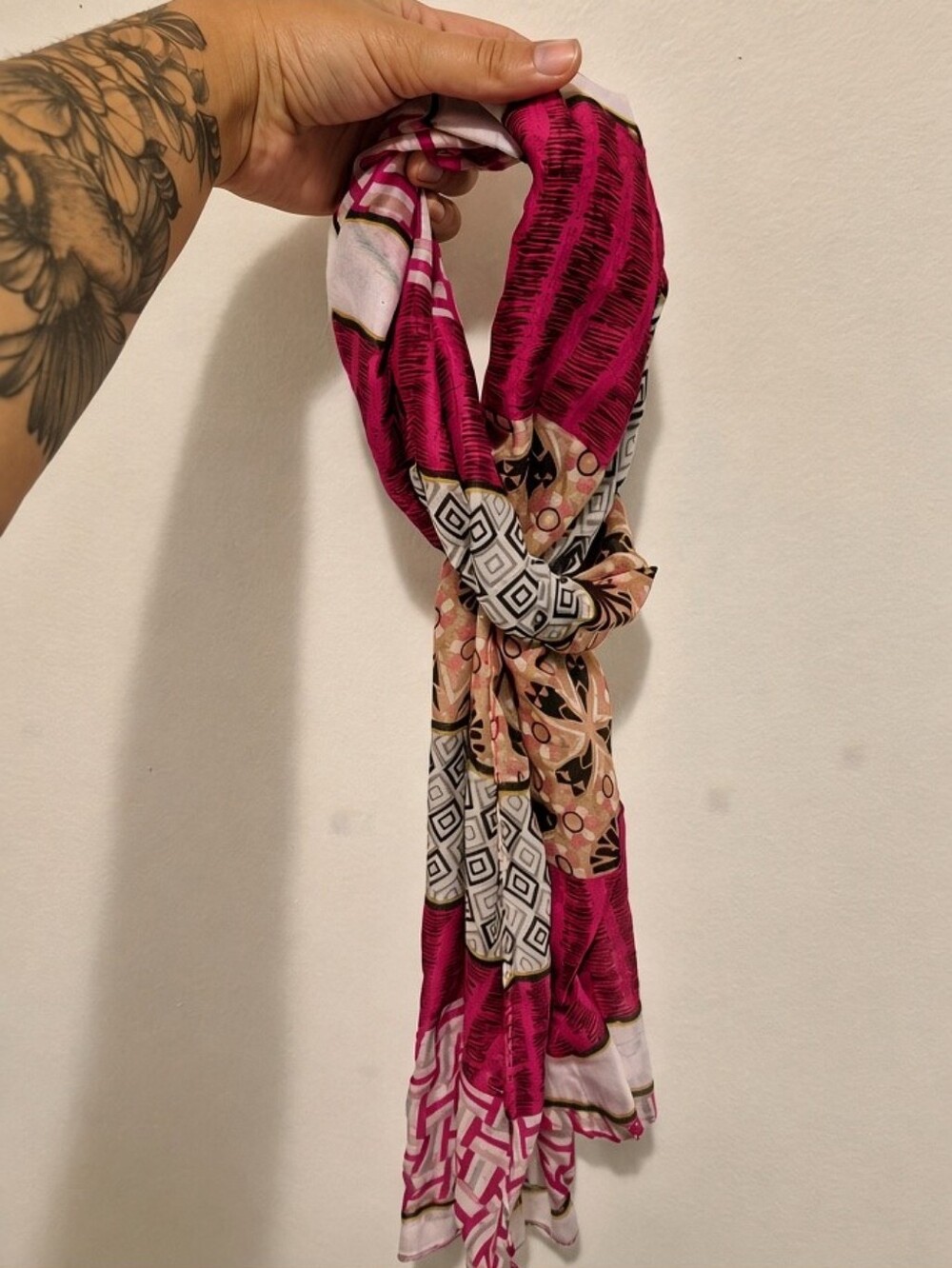 Pink Patterned Lightweight Women's Scarf